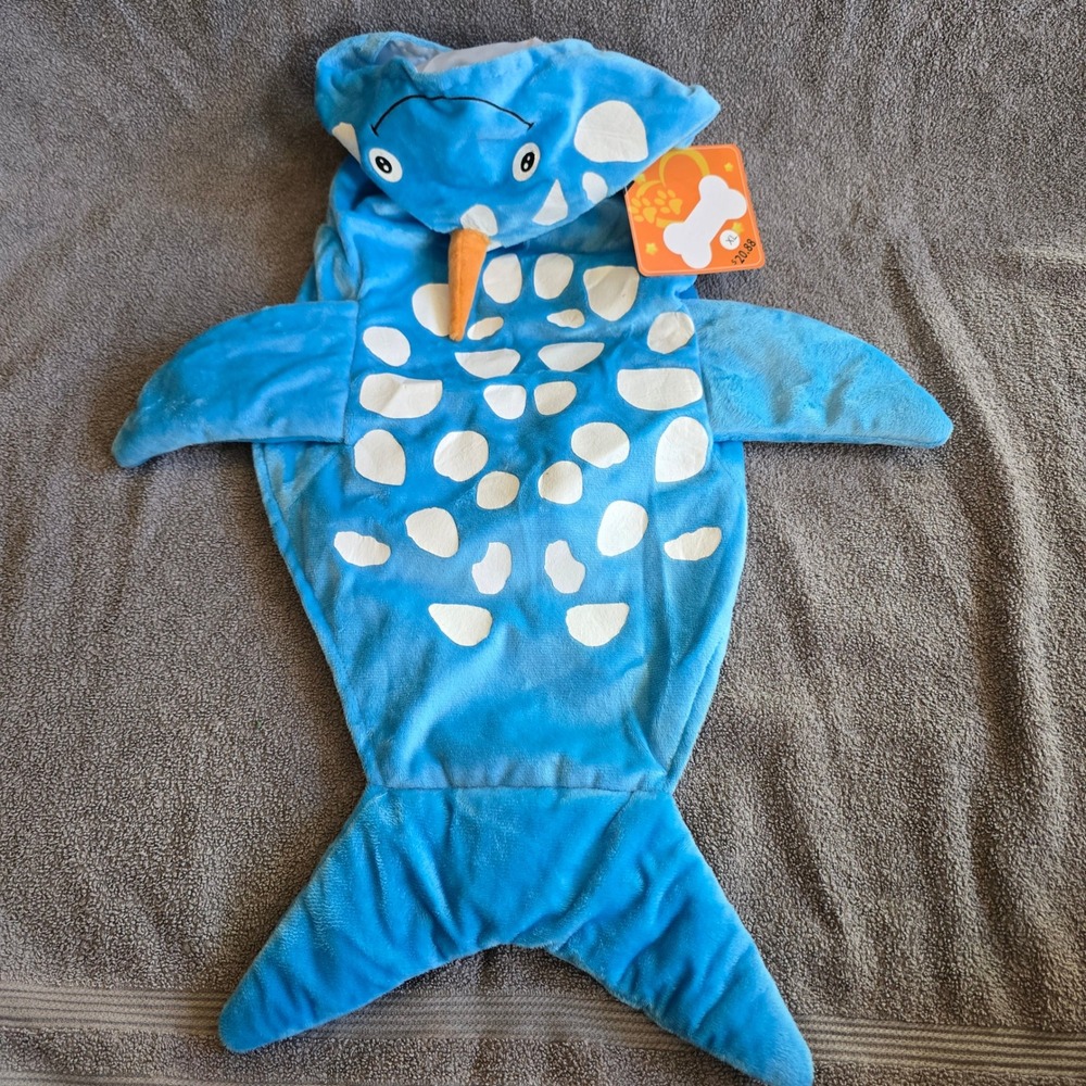 Mode Narwhal Pet Costume Dog XL Blue Plush Sea Creature Halloween New